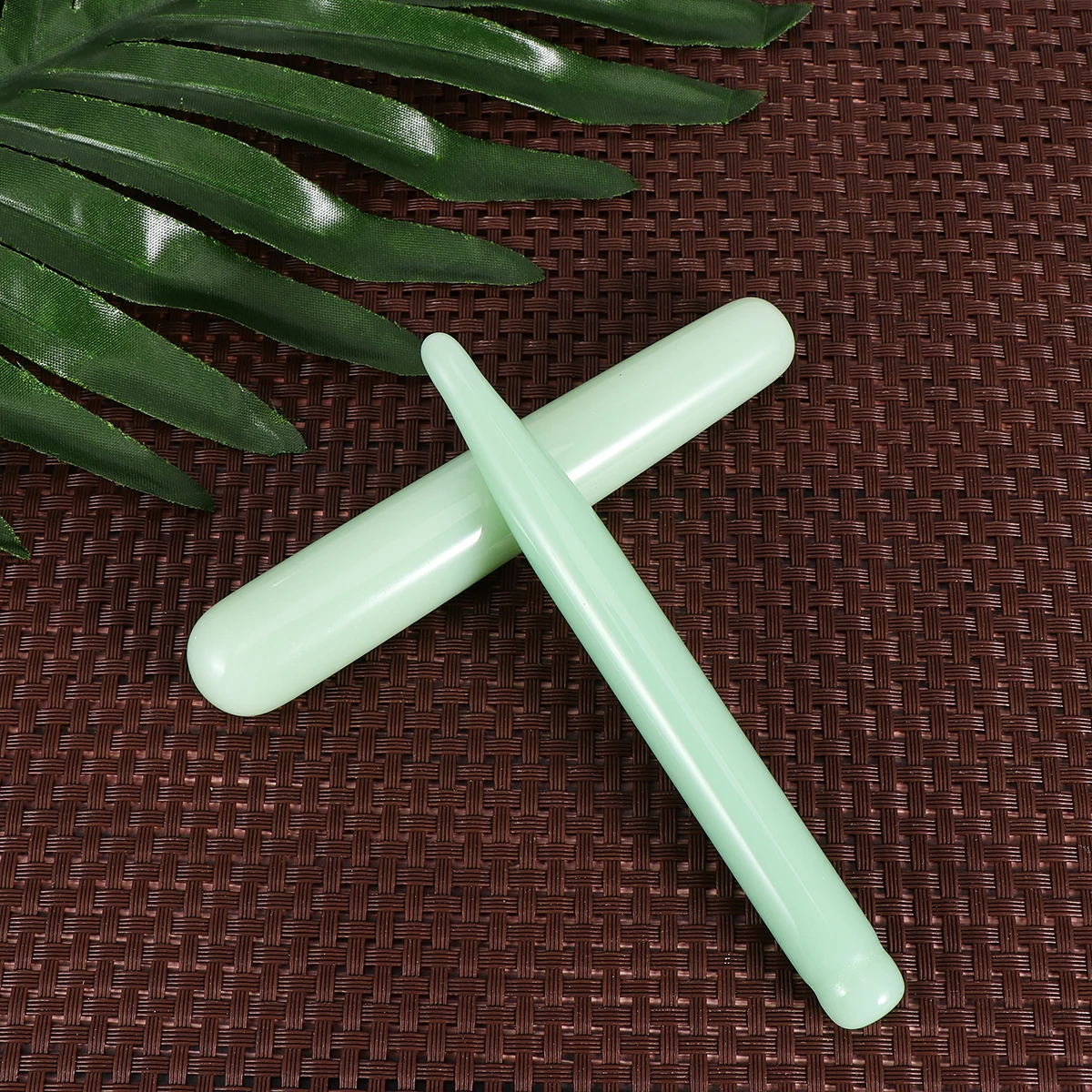 

4 Pcs Jade Scraping Sticks Aventurine Green Lightweight Durable Smooth Surface Face Body Massager Tool Easy Clean