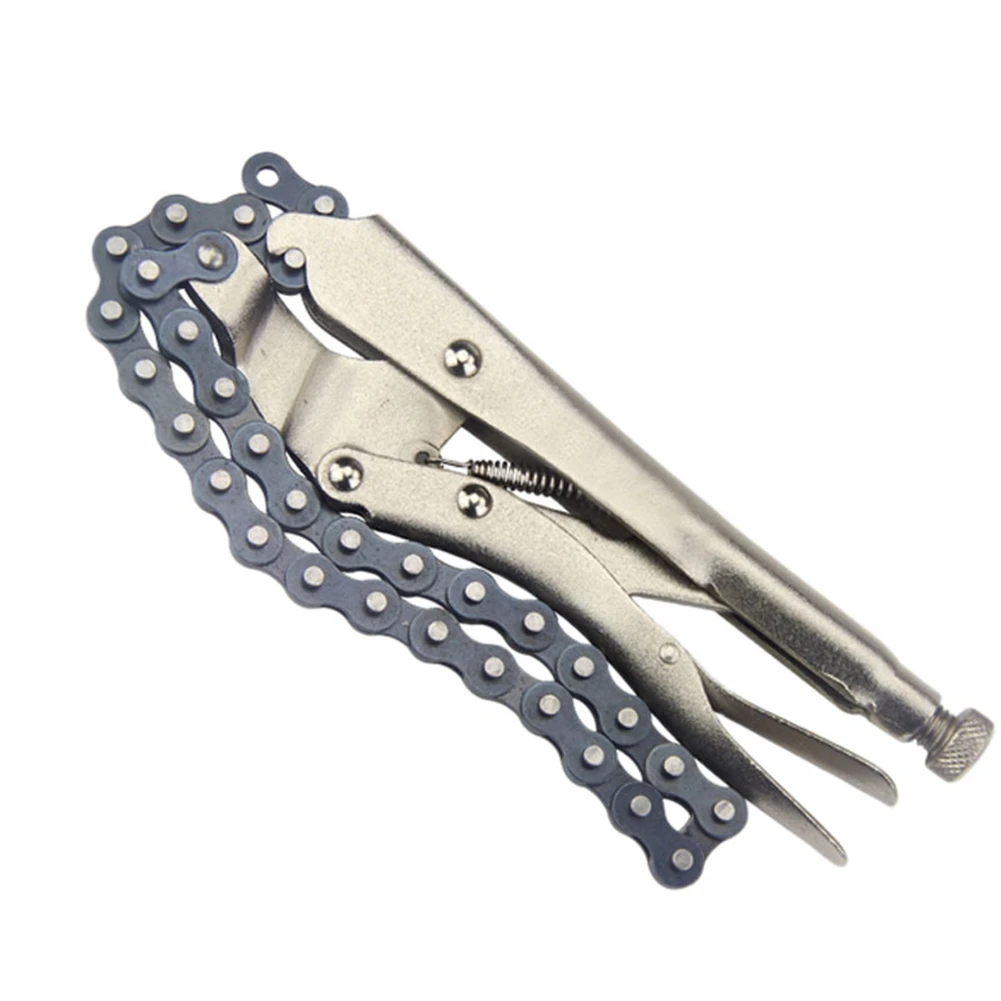 2Pcs 10 Inch Chain Vise Clamp Plier Locking Grip Wrench Oil Filter Pipe 16.5 Inch Chain Length