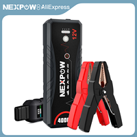 NEXPOW 4000A Portable Car Jump Starter Power Bank, 12V for All Petrol & 10.0L Diesel Engines, with LED Torch, USB & Jump Cable