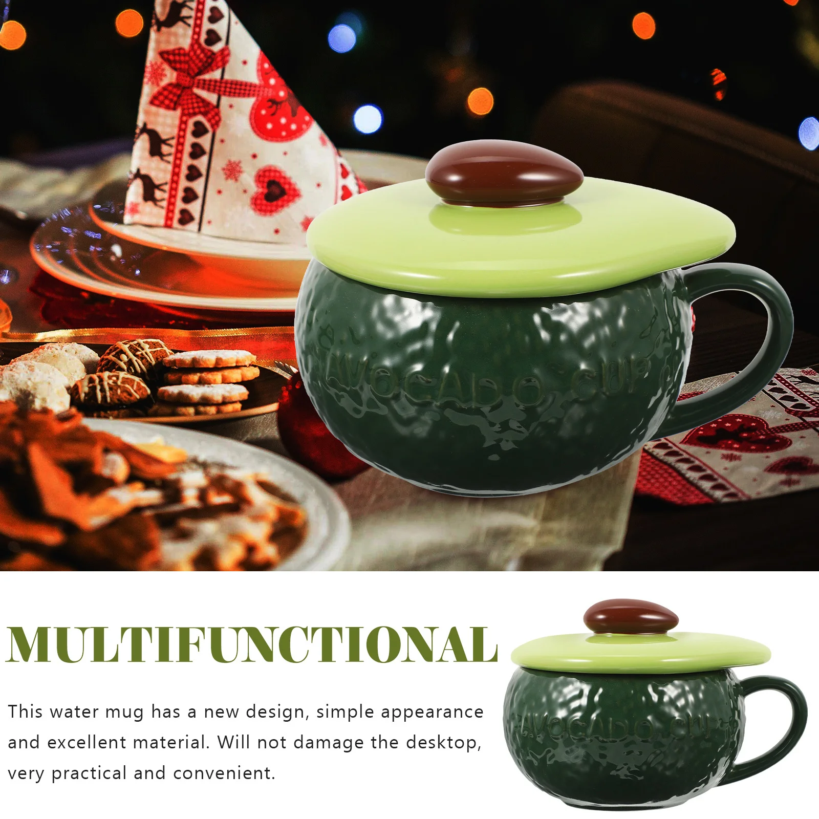 

Mug with Lid Ceramic Multi-Use Beverage Container for Kitchen School Restaurant Milk Coffee Warm Drink Safe Reliable Desktop