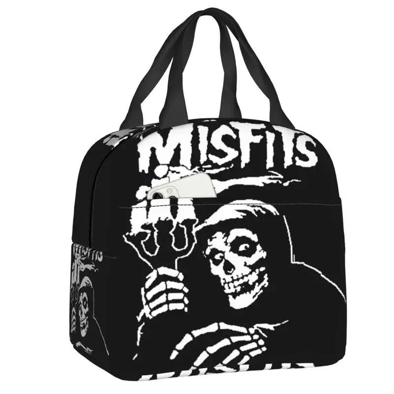 Misfits Skull Punk Rock Insulated Lunch Box for Women Horror Thermal Cooler Lunch Bag Kids School Children Food Container Tote