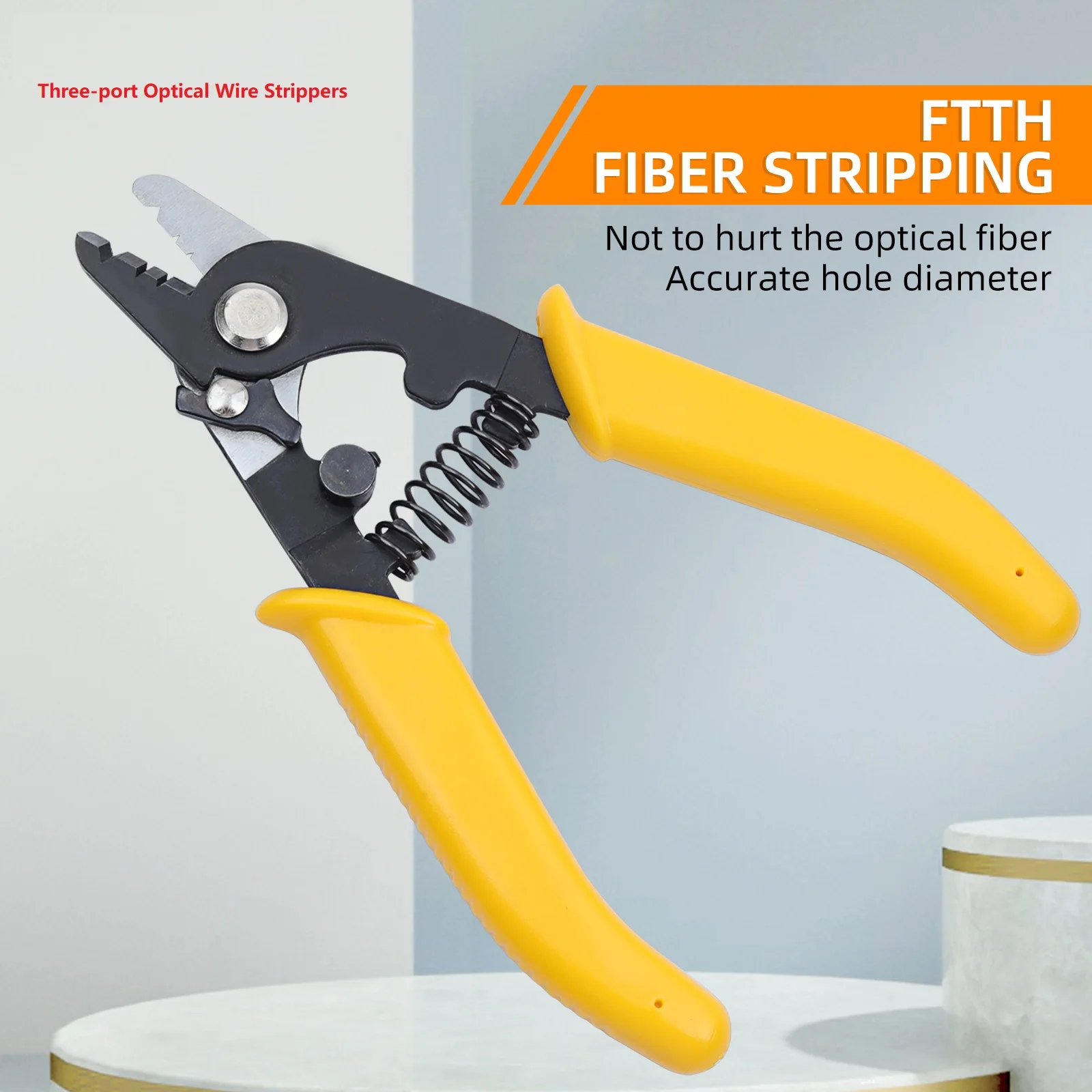 Three-port Fibre Stripping Pliers FTTH Fiber Stripping Tool Optical Wire Strippers