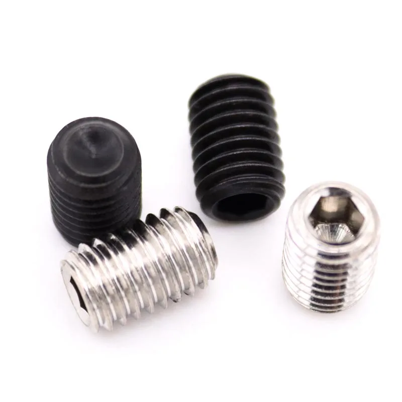 

50pcs M1.6 M2 M2.5 M3 M4 M5 M6 M8 DIN916 304 Stainless Steel Black Grade 12.9 Hex Hexagon Socket Cup Point Set Screw Grub Bolt