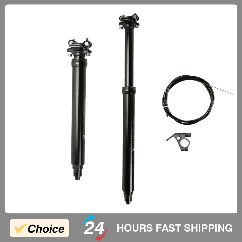 

Mountain Bike Dropper Post 31.6MM Aluminum Hydraulic Lock 100-170MM Travel Bicycle Remote-Controlled Dropper Seatpost for Bike