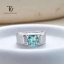 Sparkling 1.0 Carat Moissanite Diamond Man Rings Solitaire Genuine 925 Sterling Silver Finger Fine Jewelry  Gift Wholesale