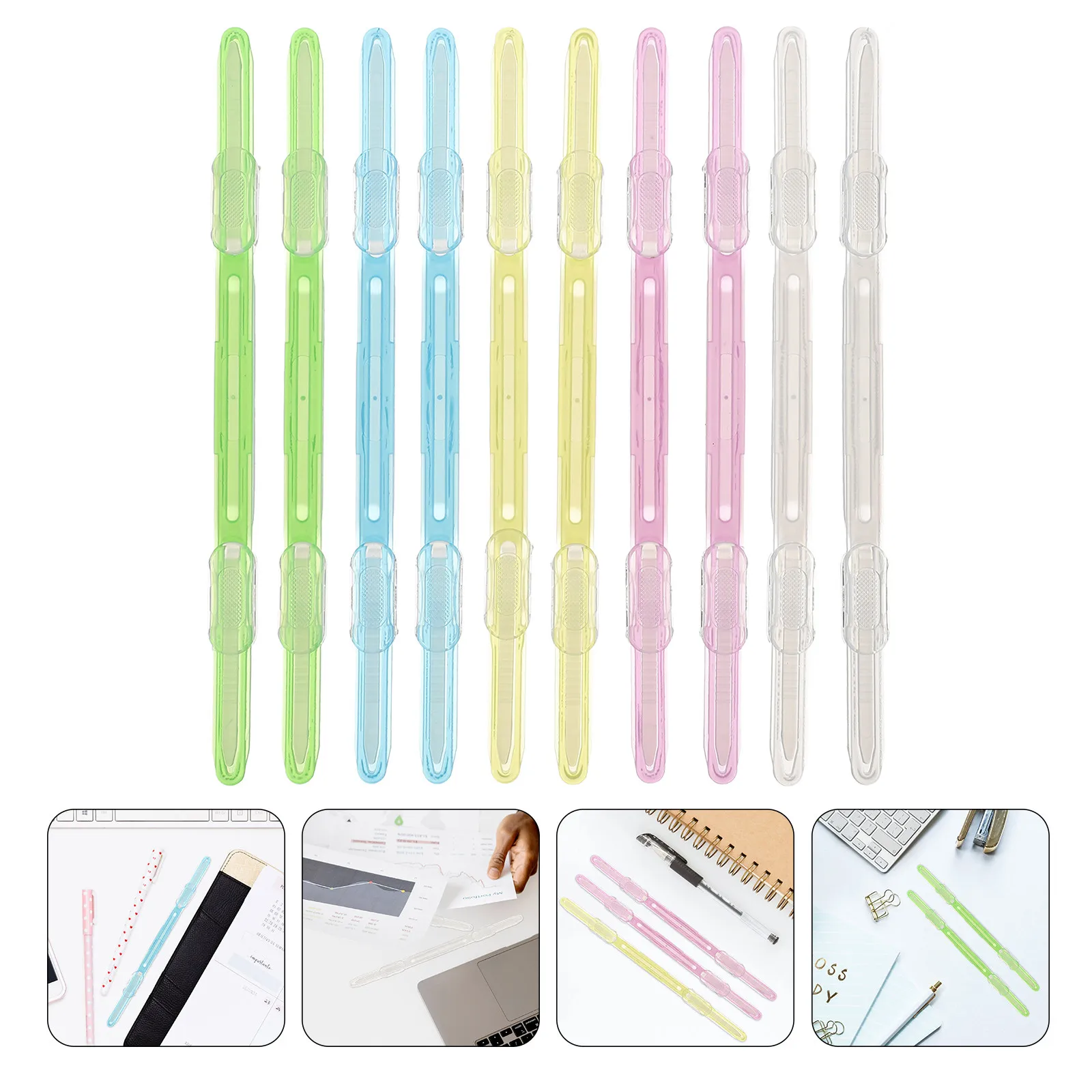 

20Pcs Multi-Functional Plastic Paper Clips for Loose-Leaf Binders Ergonomic Design Stationery Plastic Clips
