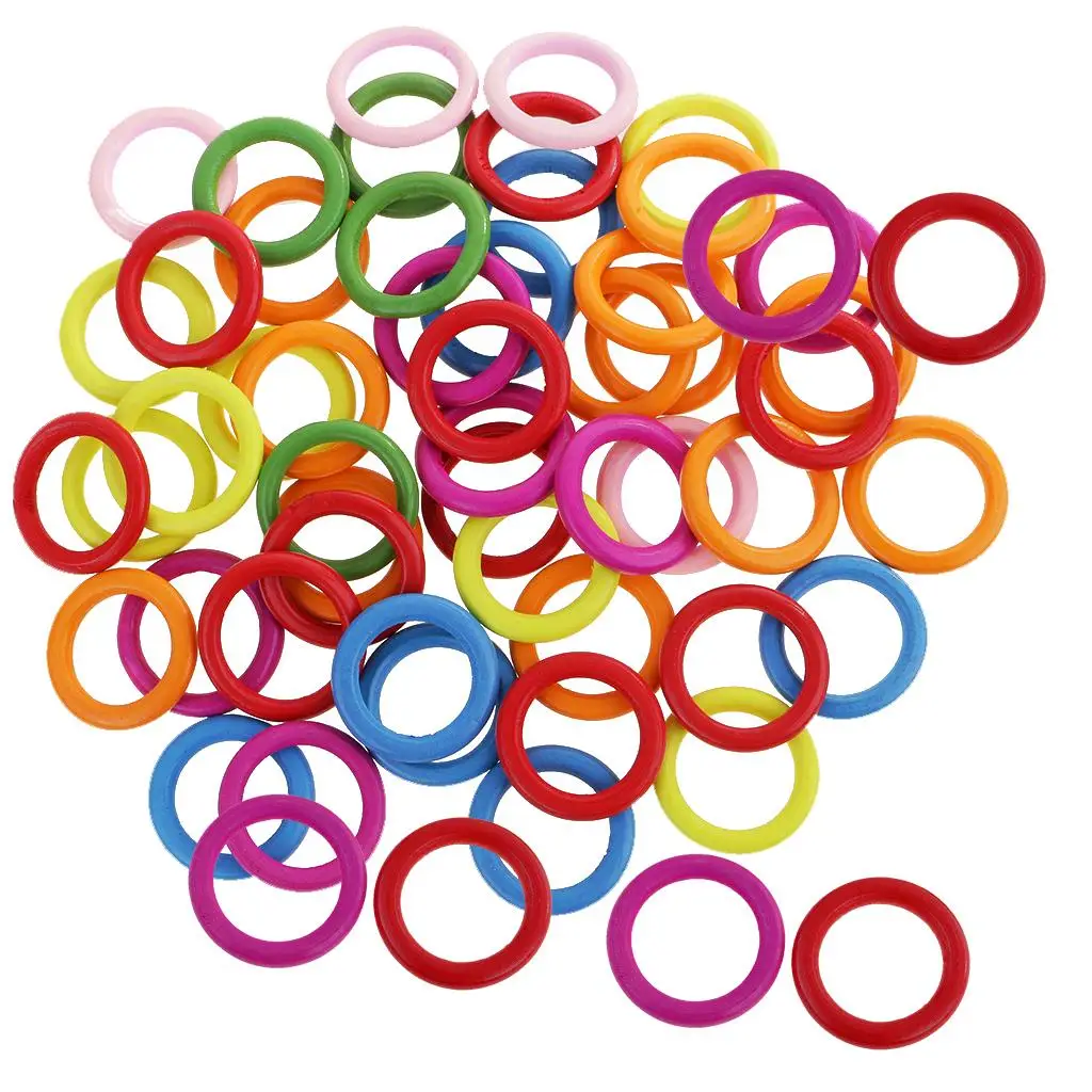 50pcs 33mm Colorful Wood Rings Circle Wood Pendant DIY Craft Jewelry Making