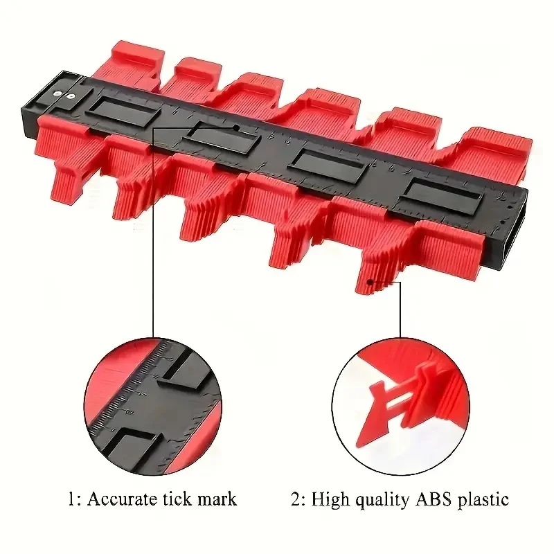 Contour Gauge & Curve Ruler for Tile Floor Cutting, Woodworking & DIY. Durable Plastic, No-Assembly Measuring Tool
