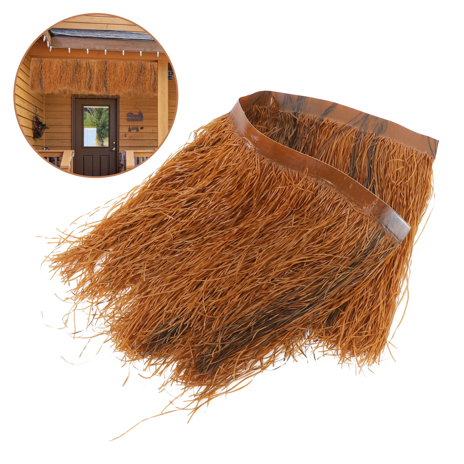 

Realistic Artificial Thatch Panels Durable Synthetic Grass Roofing For Tiki Bar Garden Patio Hut Decorative Roofing Material Uv