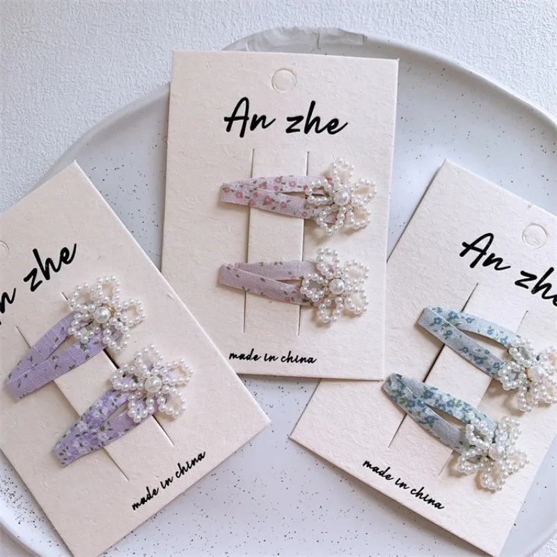 

Exquisite Beaded Flower Hair Barrettes for Little Girls Sweetheart Floral Side Bangs Clips Whimsical Secure Daily Hair Accessory