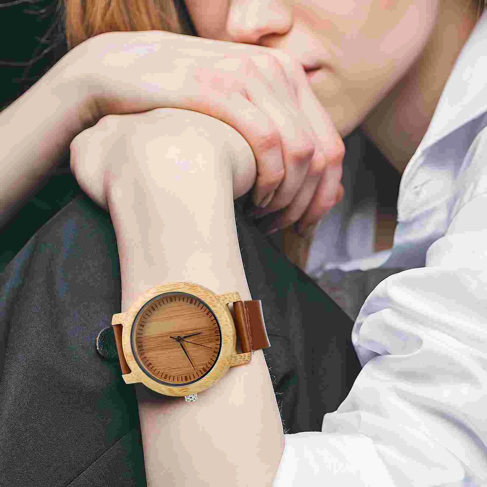 Reloj de pulsera de movimiento de cuarzo de bambú, relojes de madera para hombres, Relojes hechos a mano para niñas