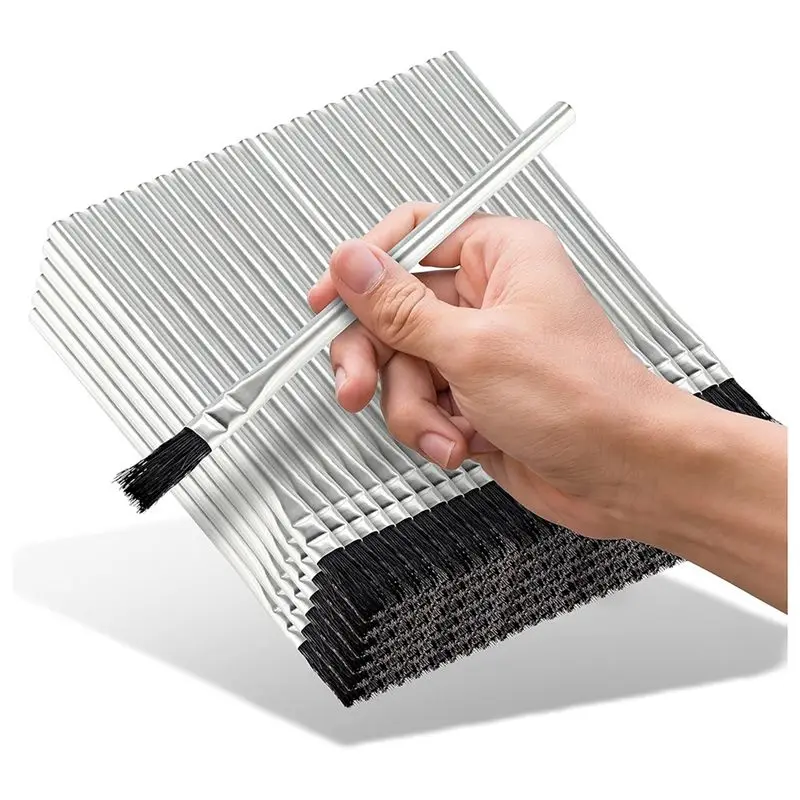 

【Ship Within Acid Brushes - 144 Count 3/8Inch Horsehair Acid Flux Brushes, Great For Crafting, Welding, Home, School Or Shop Eas