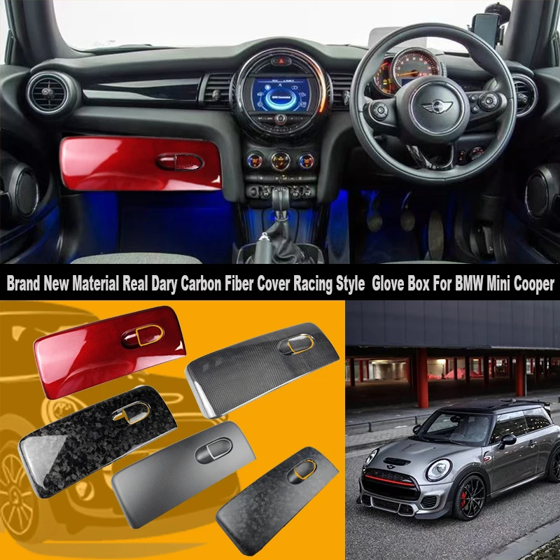 Brand New Racing Style Real Dry Carbon Fiber Cover Material Storage Box Decorate the LCI And 2LCI Mini Cooper F55 F56 F57