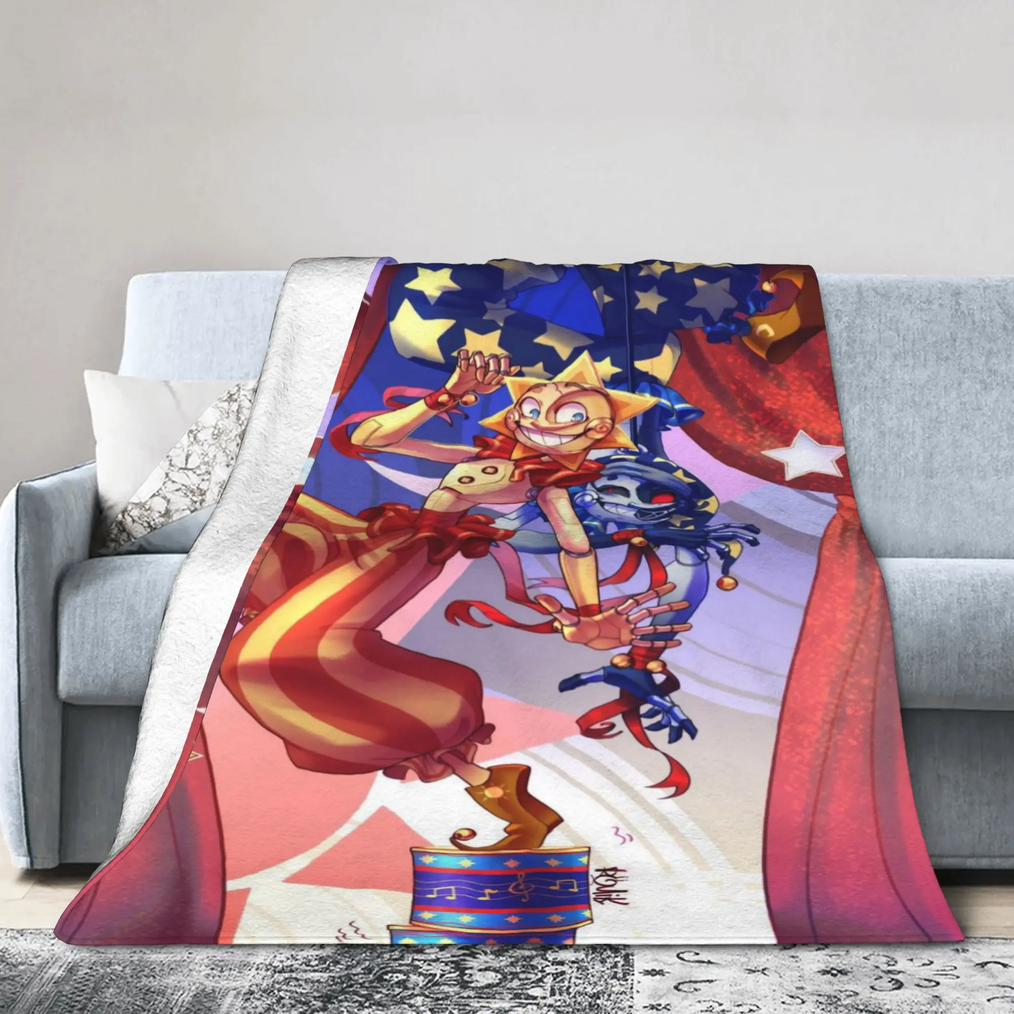 Comfort Sundrop And Moondrop fnaf Blanket Merch Bed Decorative  Blanket Throw Ultra-Soft Flannel for Couch