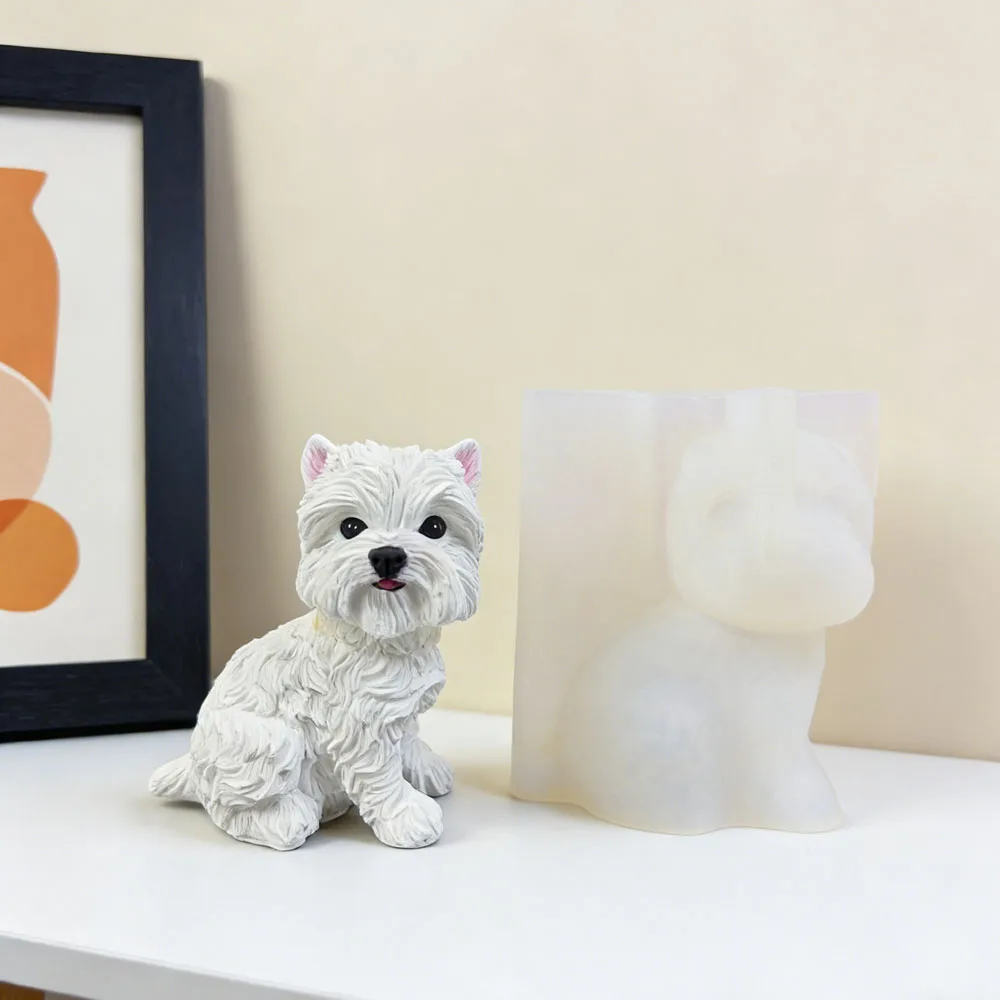 

Dog-shaped Silicone Mold for Aromatherapy Plaster DIY 3D dog mold Cute West Highland Dog Silicone mold