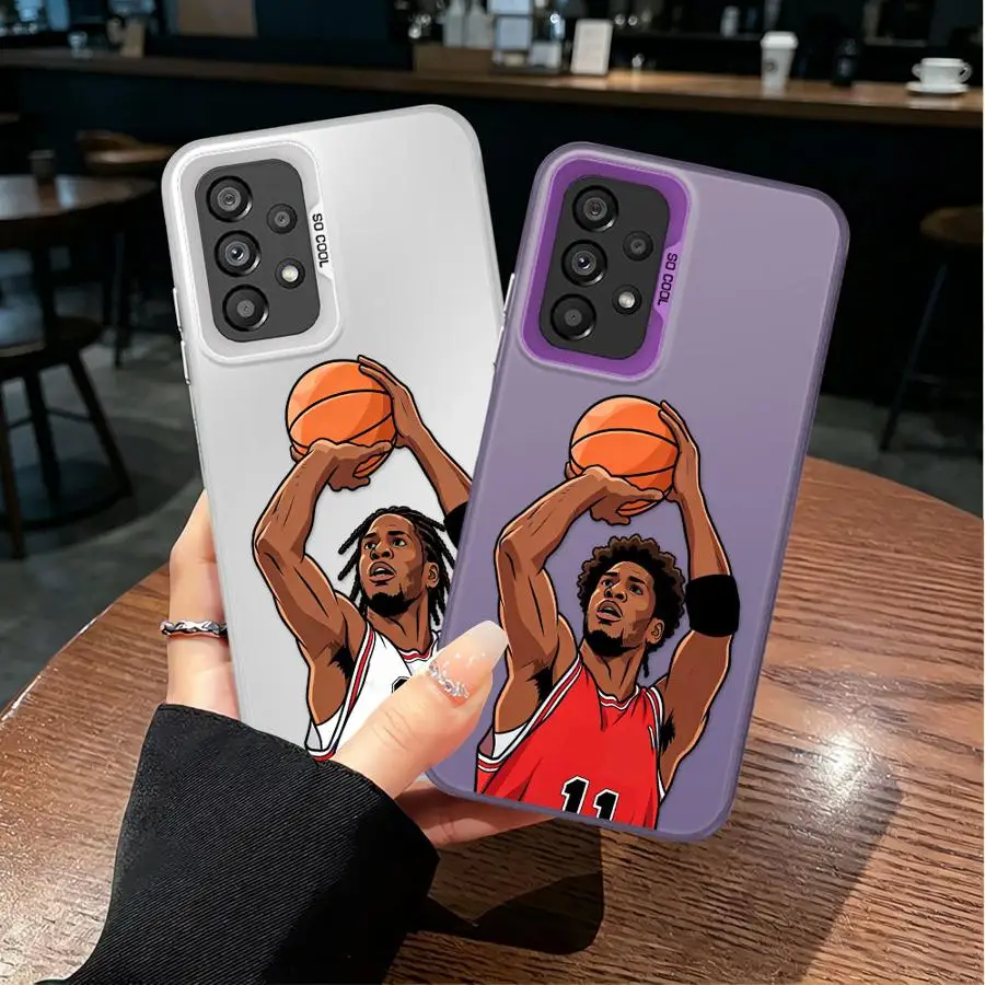 Back Phone Cover Case for Samsung Galaxy A51 A52 A50 A03 A04 A05 A56 A54 A10 A20 A71 A06 A07 A72 Basketball Ball Sport Art