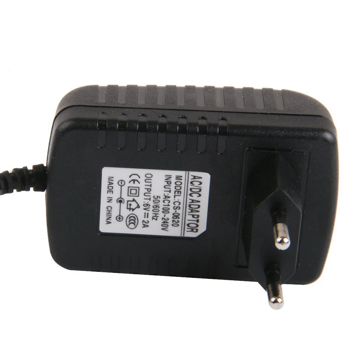 

Portable 5.5mm x 2.1mm EU Plug 6V 2A Black Durable DC Power Adapter for Home Travel Two Accessories