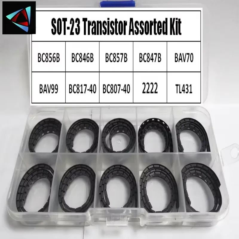 SOT-23 10 Values SMD BC856 BC846 BC857 BC847 BAV70 BAV99 BC817 BC807 2222 TL431 Transistor and Diode Assortment Kit Set