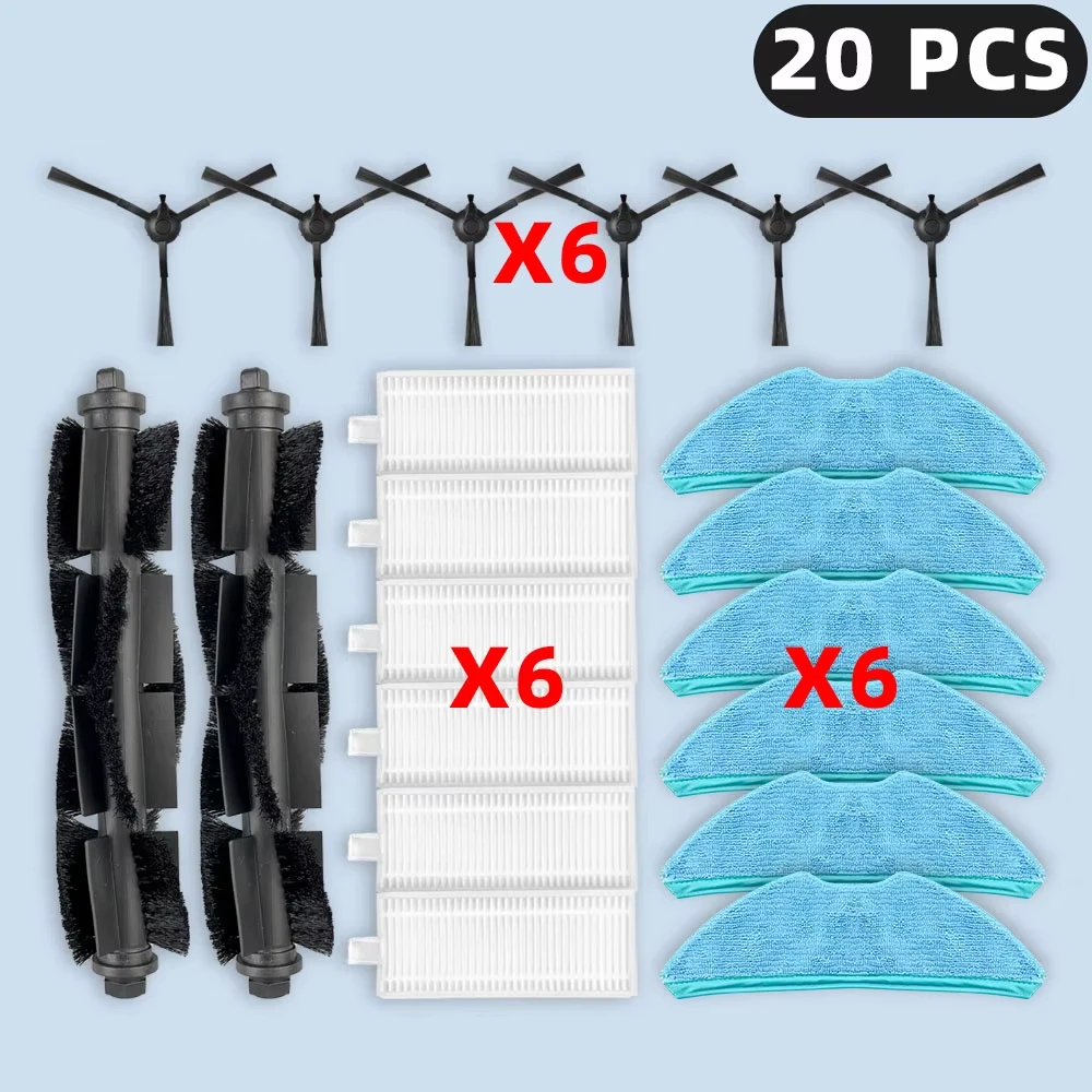 Robot Vacuum Cleaner Replacement Spare Parts Include 2 Side brushes 1 Roll Brush 2 For Tapo RV30 Plus, RV30, RV10 Plus, RV10