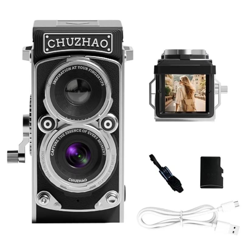 Retro CCD Digital Camera, Portable Mini HD Dual‑Reflex Camera, Compact Travel Shooting Cam for Beginner Photography