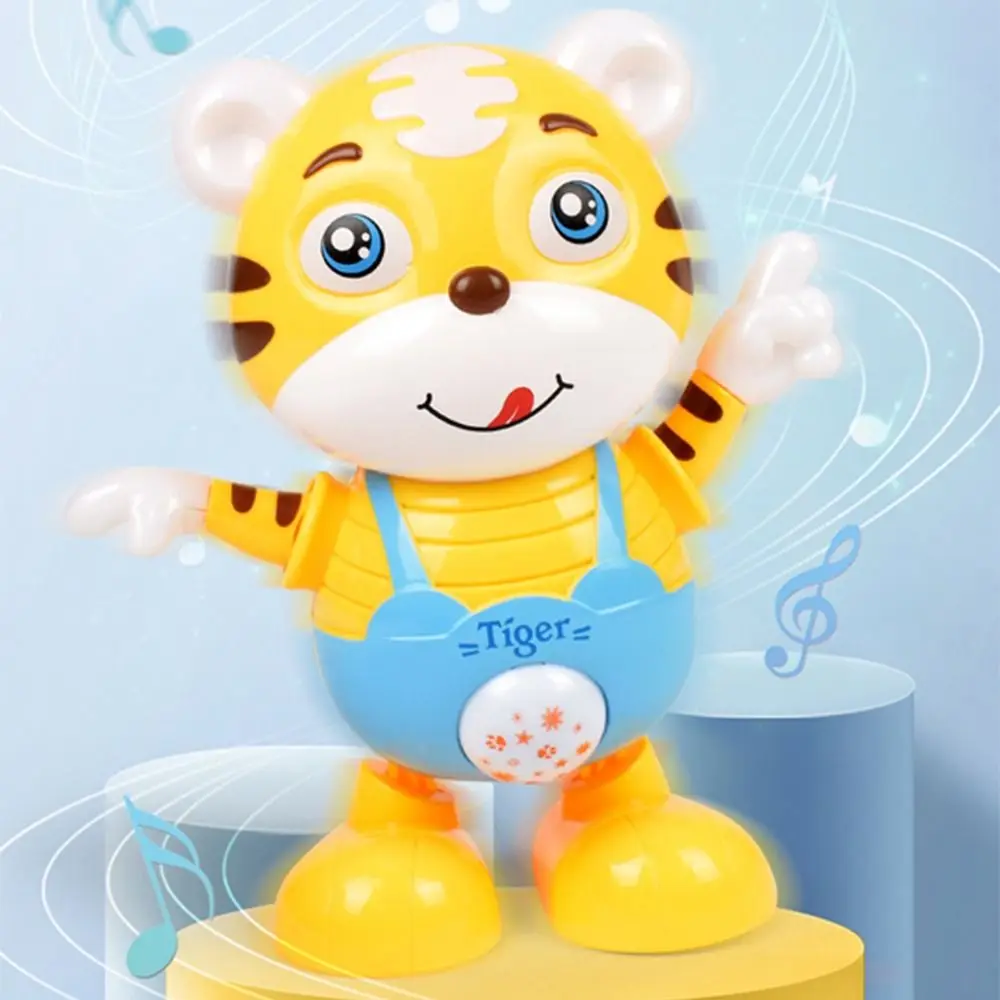 

Plastic Yellow Tiger Dancing Doll With Music Early Education Musical Dance Toy With Light Home Decor Dancing Electric Baby Toys