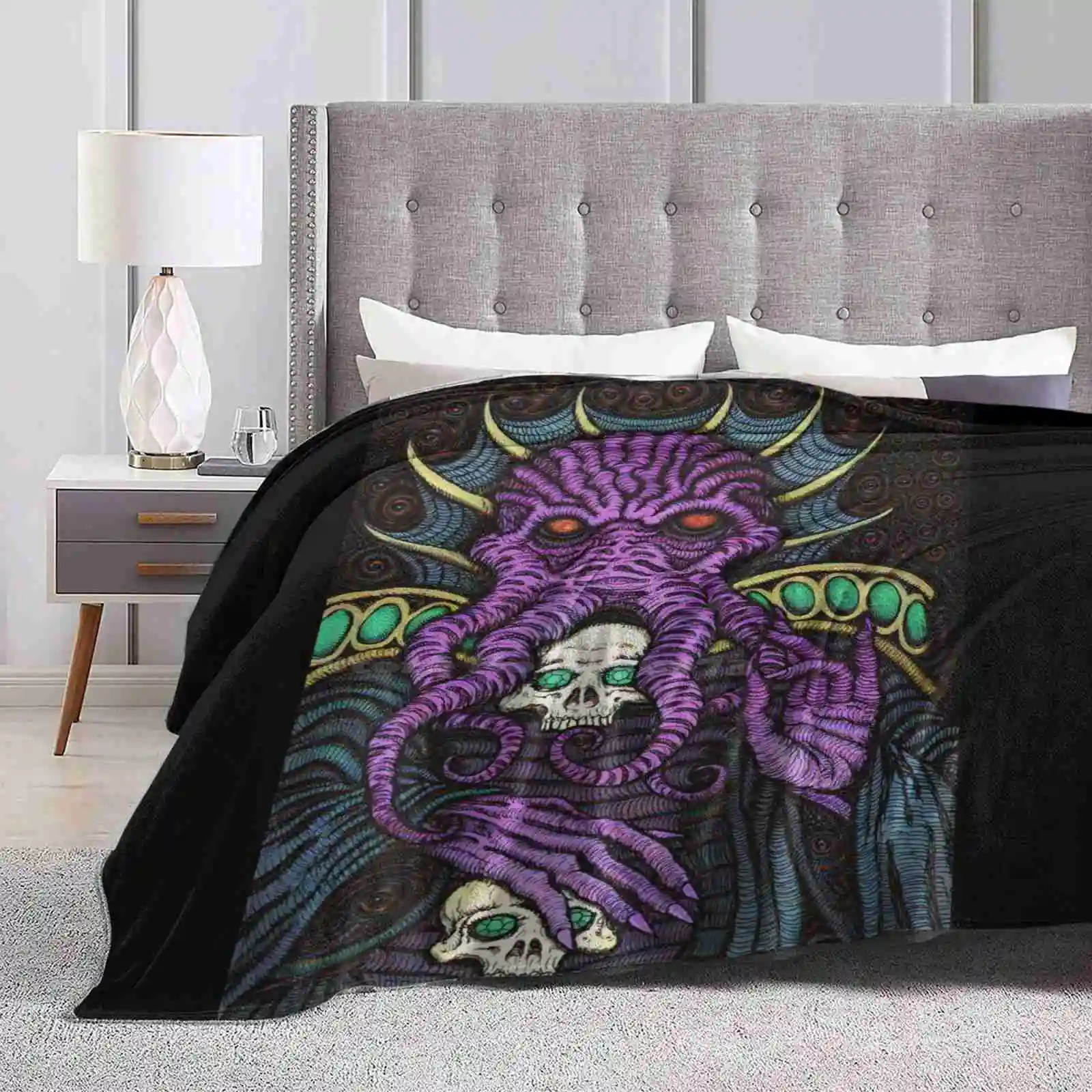 Mind Flayer-Azhmodai 2018 New Print Novelty Fashion Soft Warm Blanket Dnd Gygax Mind Flayer Illithid Azhmodai Cthulhu Dice Rpg