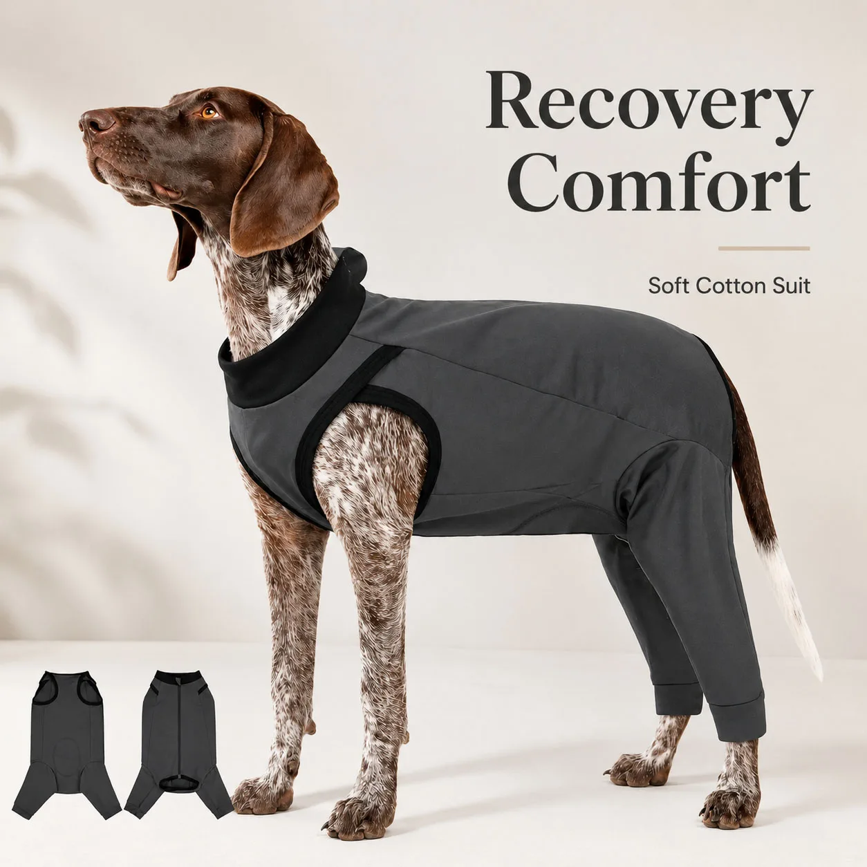 Dog Recovery Suit After Surgery Cotton Post Operative Bodysuit Anti Licking Wound Cover Long Leg Onesie Cone Alternative for Dog