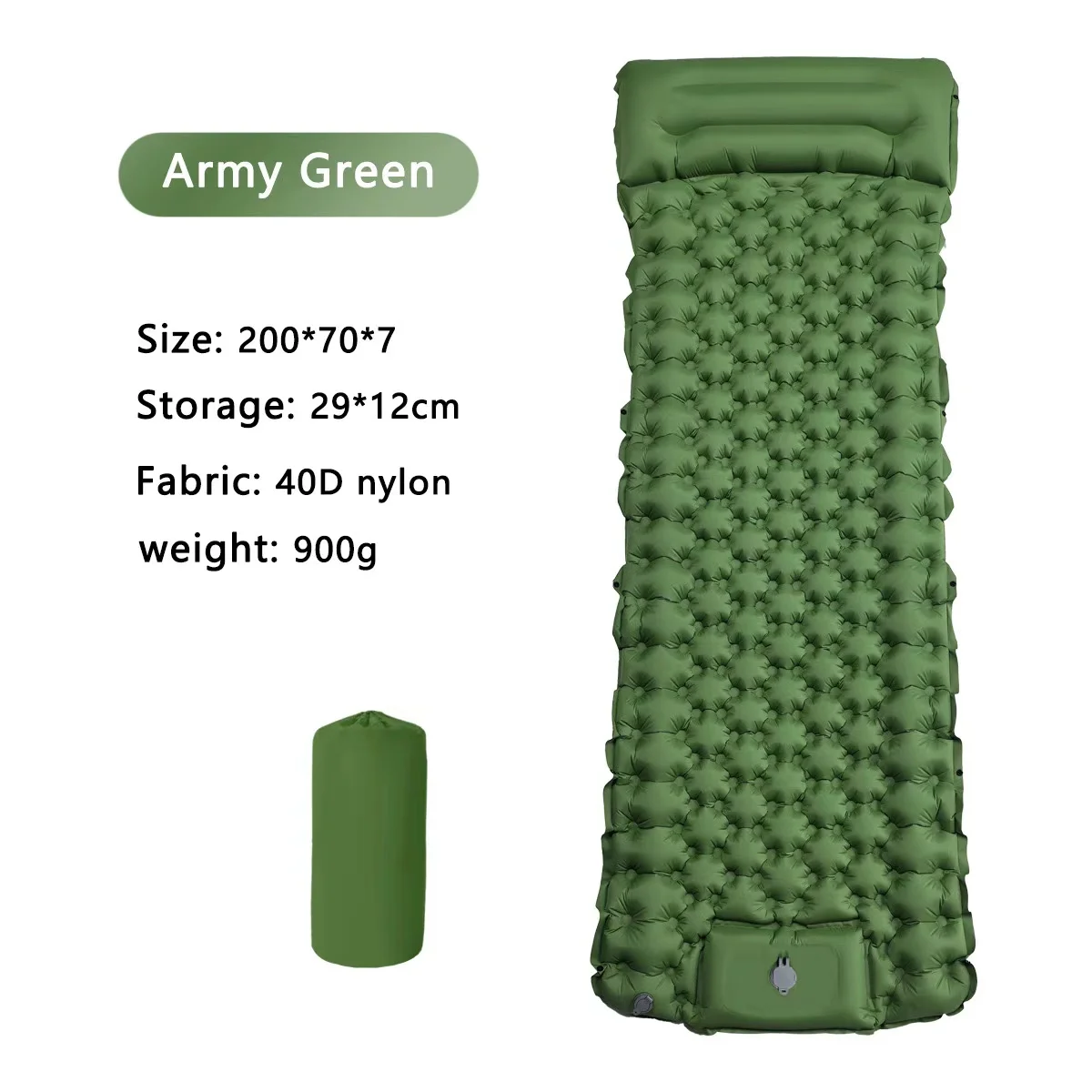 NEW Outdoor Camping Inflatable Mattress Thicken Sleeping Pad with Built-in Pillow & Pump Air Mat for Travel Hiking Climbing