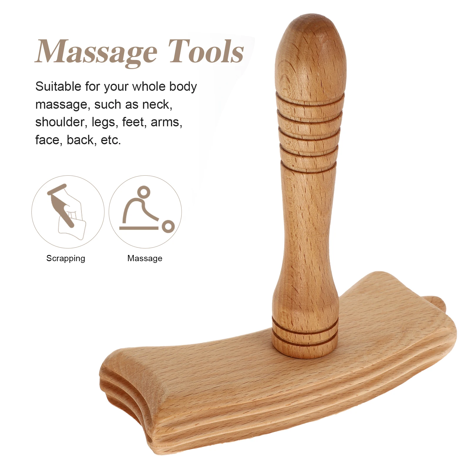 

【】Guasha Stick Wooden Scrapping Rod Massage Tool Body Scraping Blood Circulation Ergonomic Natural Plate Body Care Massaging