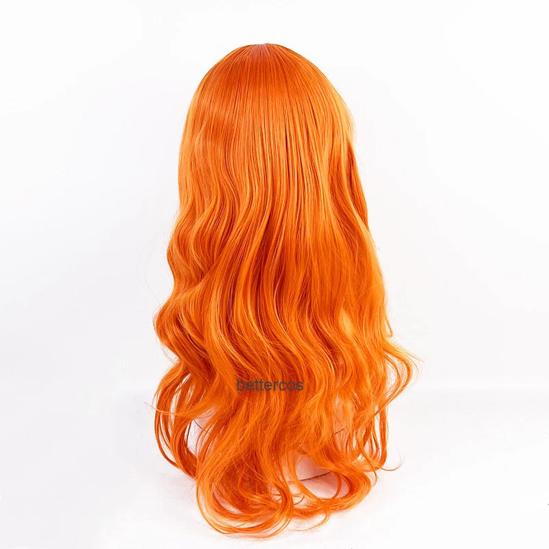 Nami Wig Cosplay Long Curly Wavy Adult Orange Heat Resistant Cosplay Wigs Anime Nami Women Girl Wigs Halloween Party Wigs