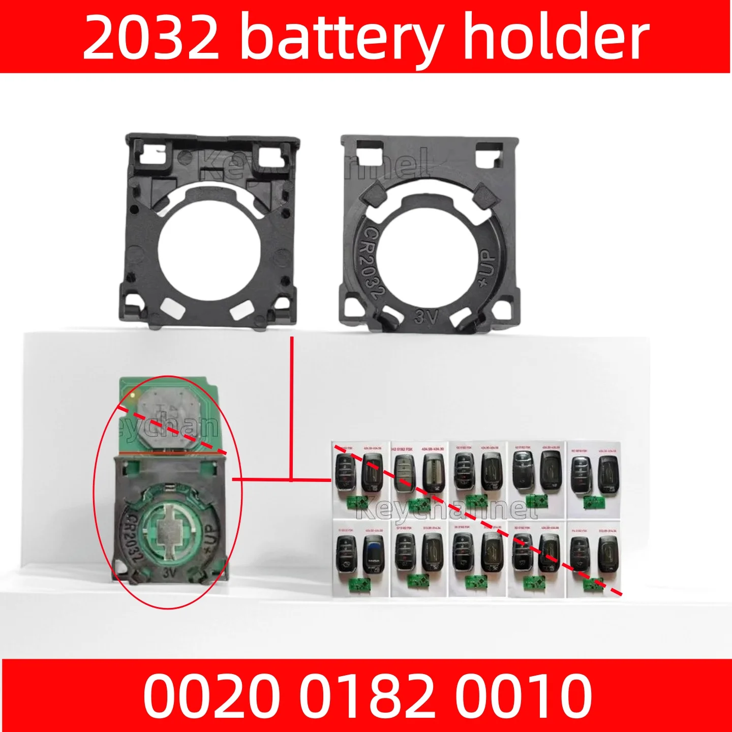 2 قطعة 2032 حامل البطارية سيارة مفتاح ذكي PCB حامل مناسبة لتويوتا سوبارو لكزس 0020 0182 0010 7930 بطارية تركيبات