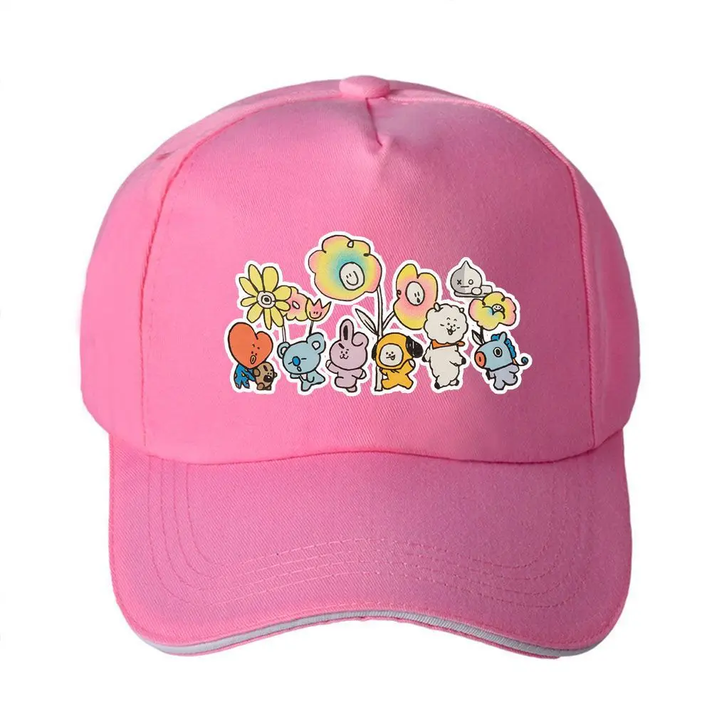 BT21 Floor Series Baseball Cap Anime Cartoon Cute Duckbill Cap Summer Sun Hat Outdoor Sun Block Visor Hat Fans Gift