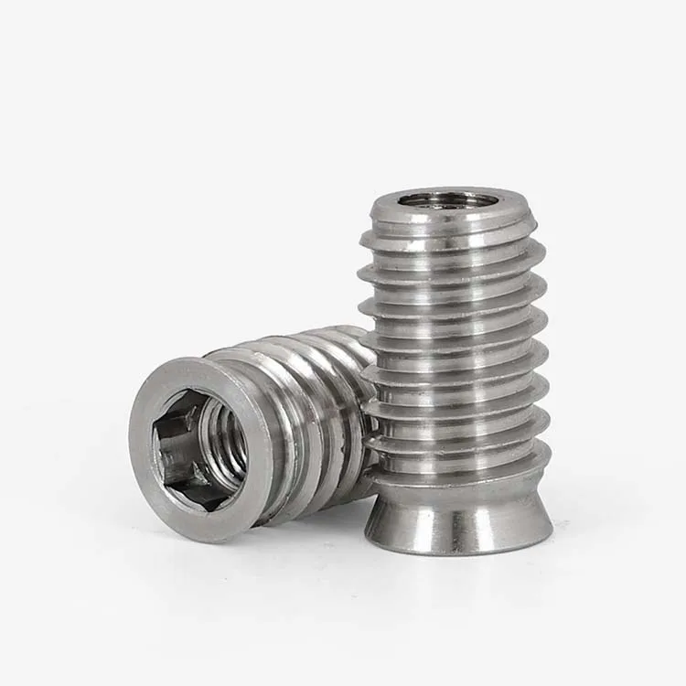 M4 M5 M6 M8 304ステンレス鋼埋め込み家具用ナット 木製インサートナット インサートネジ 六角穴付きセルフタッピングナット