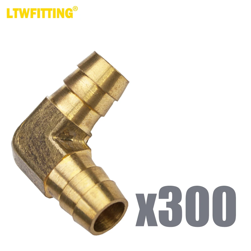 LTWFITTING 90 Deg Elbow Brass Barb Fitting1/2 Hose ID x 1/2-Inch Hose ID Air/Water/Fuel/Oil/Inert Gases (Pack of 300)