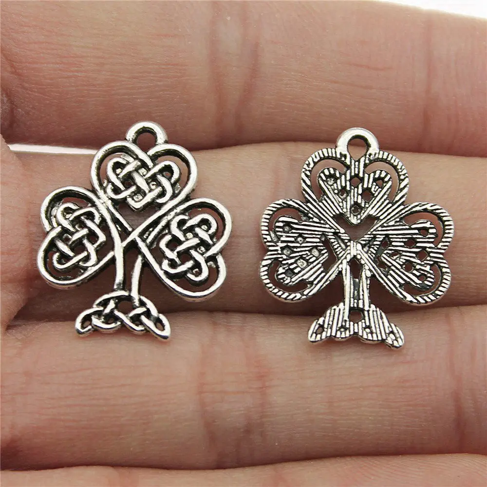 20pcs/lot 19x23mm Love Tree Charms For Jewelry Making Antique Silver Color 0.75x0.91inch