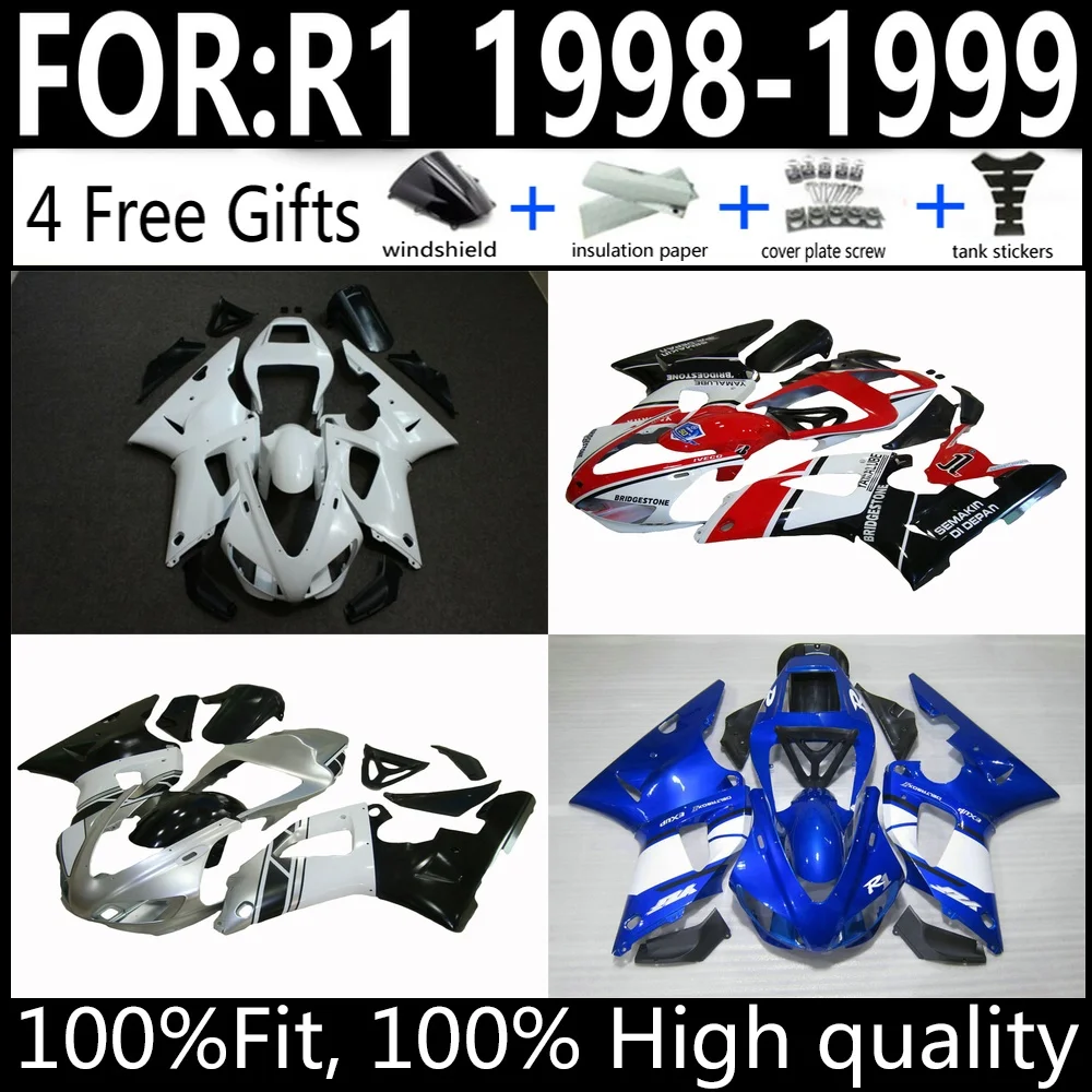 

ABS Plastic Fairing Bodywork Kit Fit For Yamaha YZF-R1 1998-1999 Injection Molded Cowling Set Motorcycle Parts