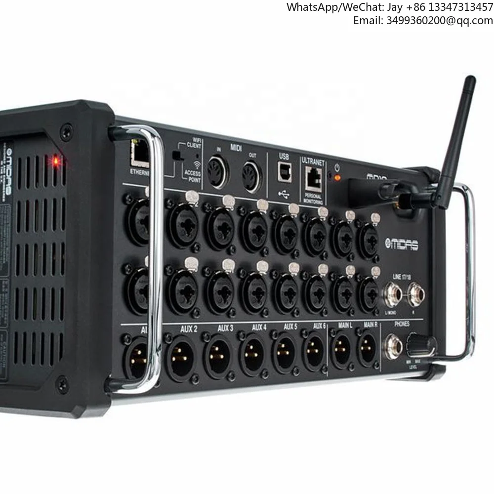 

Цифровой микшер Midas MR18, 18-канальная цифровая консоль, сценическое музыкальное оборудование, звуковая система Pa, цифровая консоль