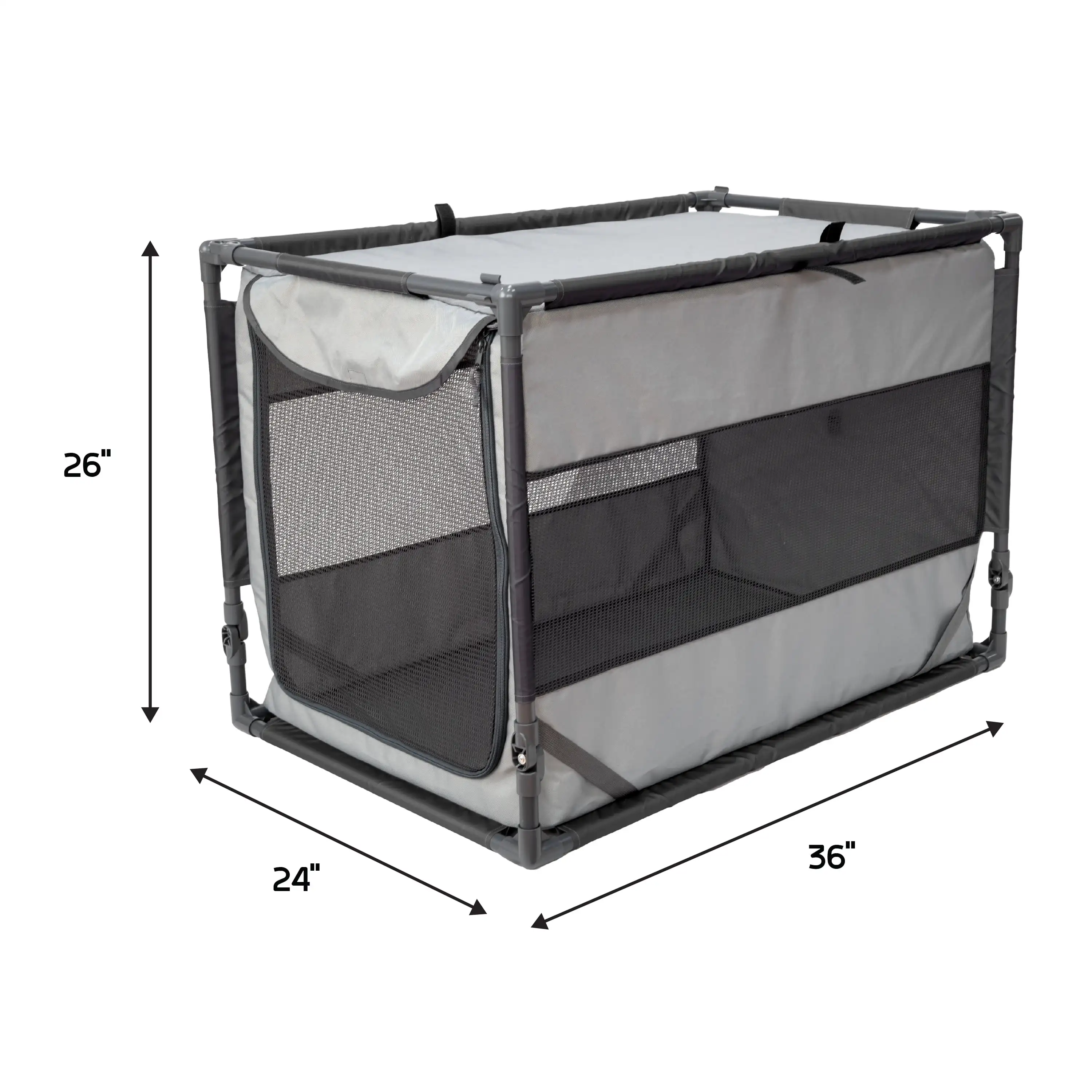 Perrera plegable portátil para perros, gris, grande