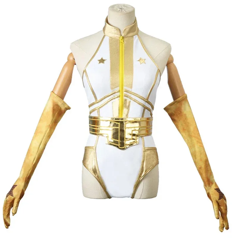 CyMovie 소년들 스타라이트 슈퍼 히어로 애니 1월 코스프레 의상 여성 점프 슈트 벨트 장갑 양말 정장 바디 슈트 할로윈 파티