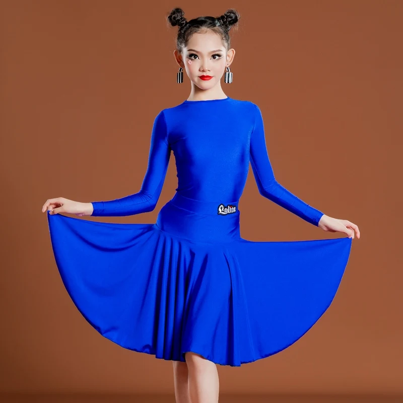 Wiele kolorów children's National Standard sukienka do tańca towarzyskiego Girls Competition Latin Dance Dance Dress Kids 8860