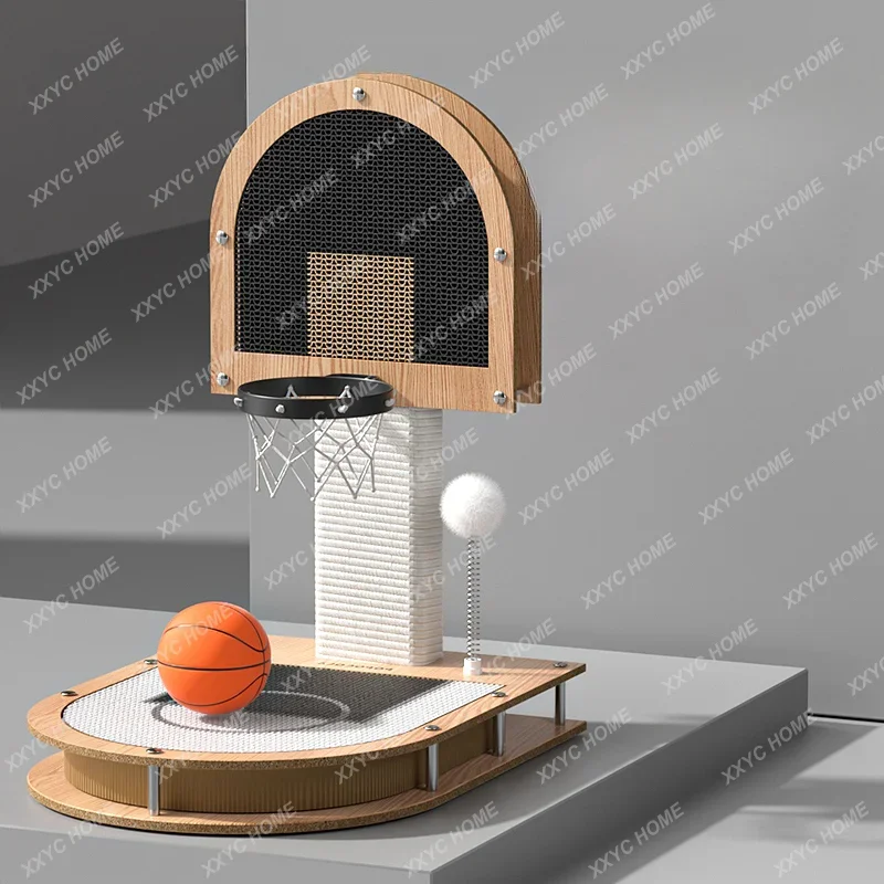 

Basketball Court Cat Scratch Board Vertical Toy Funny Cat Sisal Kitten Creative L-Shaped Cat Claw Board Scratch-Resistant
