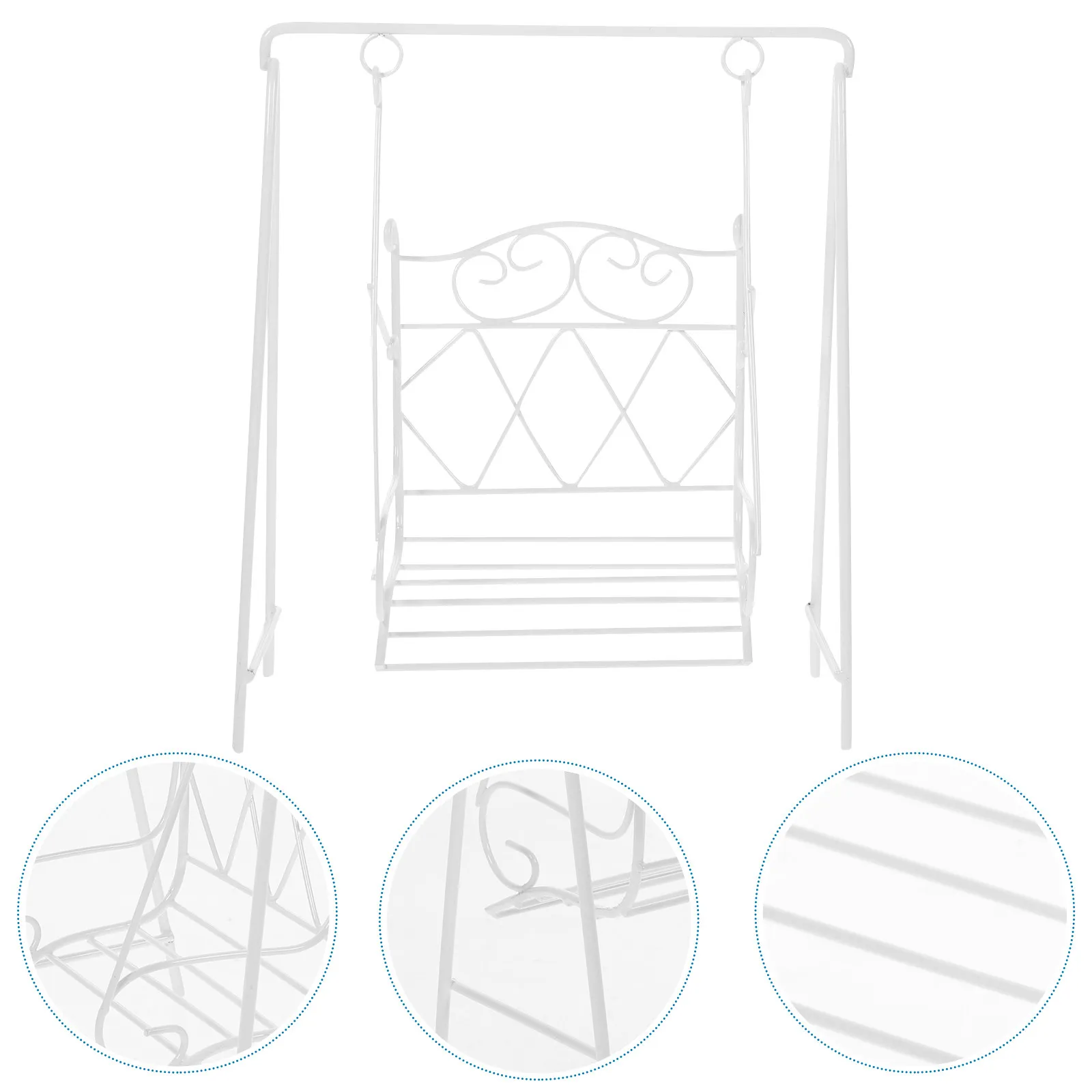 

Миниатюрные железные качели для декора мини-домиков, реалистичные компактные качели-кресло, украшение для кукольного домика, сада, веранды, детской комнаты