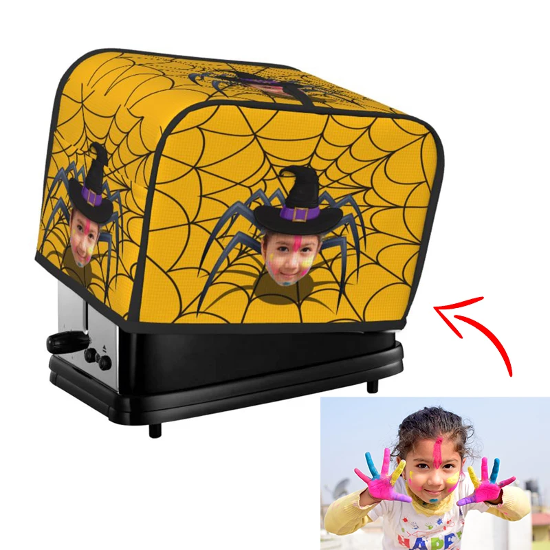 

1PC Personalized avatar custom Halloween spider 2 Slice Toaster Bakeware Cover Protector Dustproof Kitchen Clean Tools Organizer