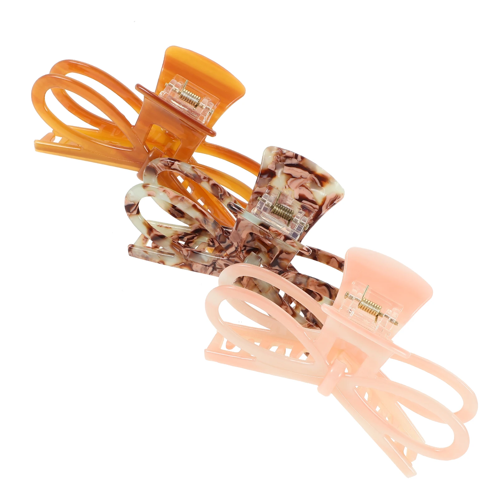 

3pcs Bow Claw Clips For Women Bowknot Shaped Decorative Claw Accessories Large Jaw Clips Easy Styling Thick Thin Hair