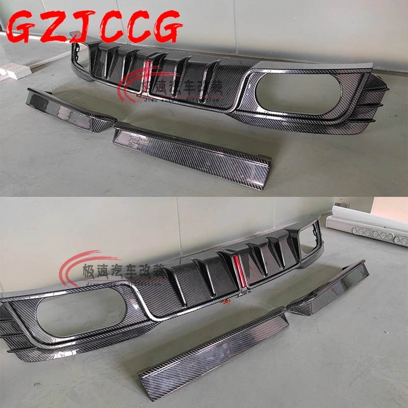 High Quality Carbon fiber Rear Bumper Lip Spoiler Diffuser Cover For Audi A7 S7 RS7 2019 2020 2021 Year (With Lamp)