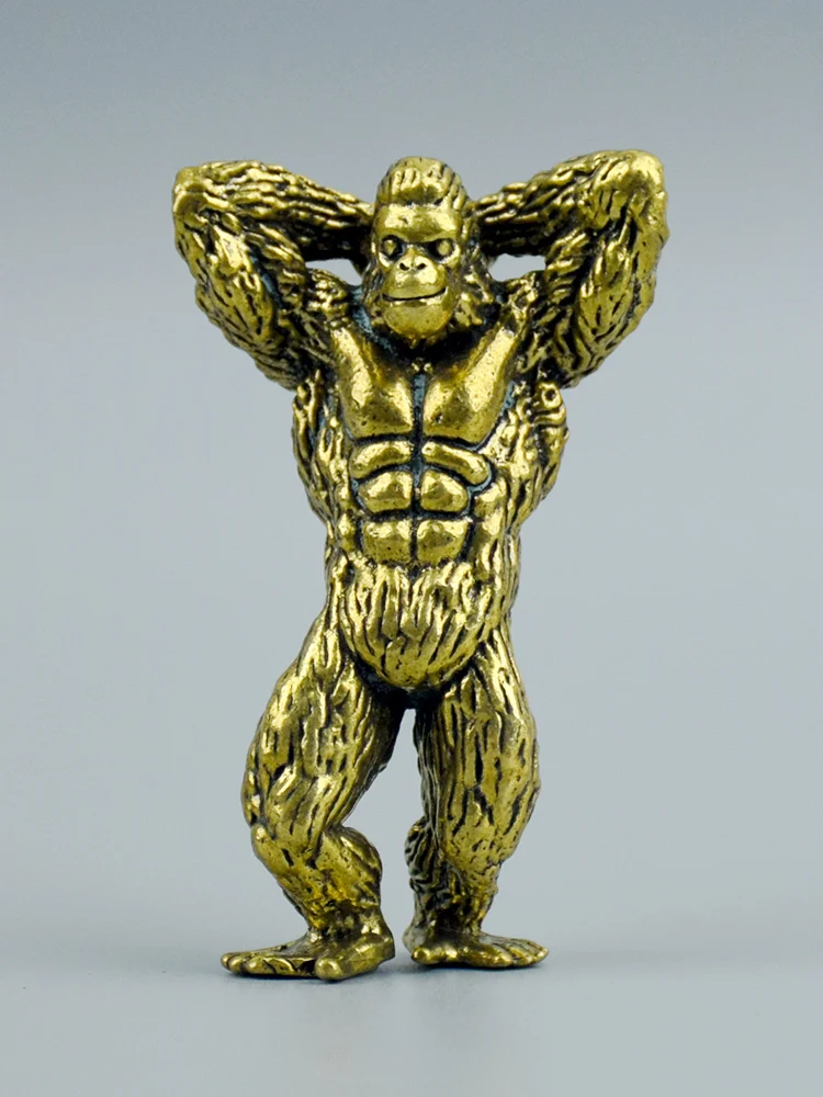 

King Kong fitness orangutan bronze sculpture porch decoration living room animal tabletop ornament handicraft gift