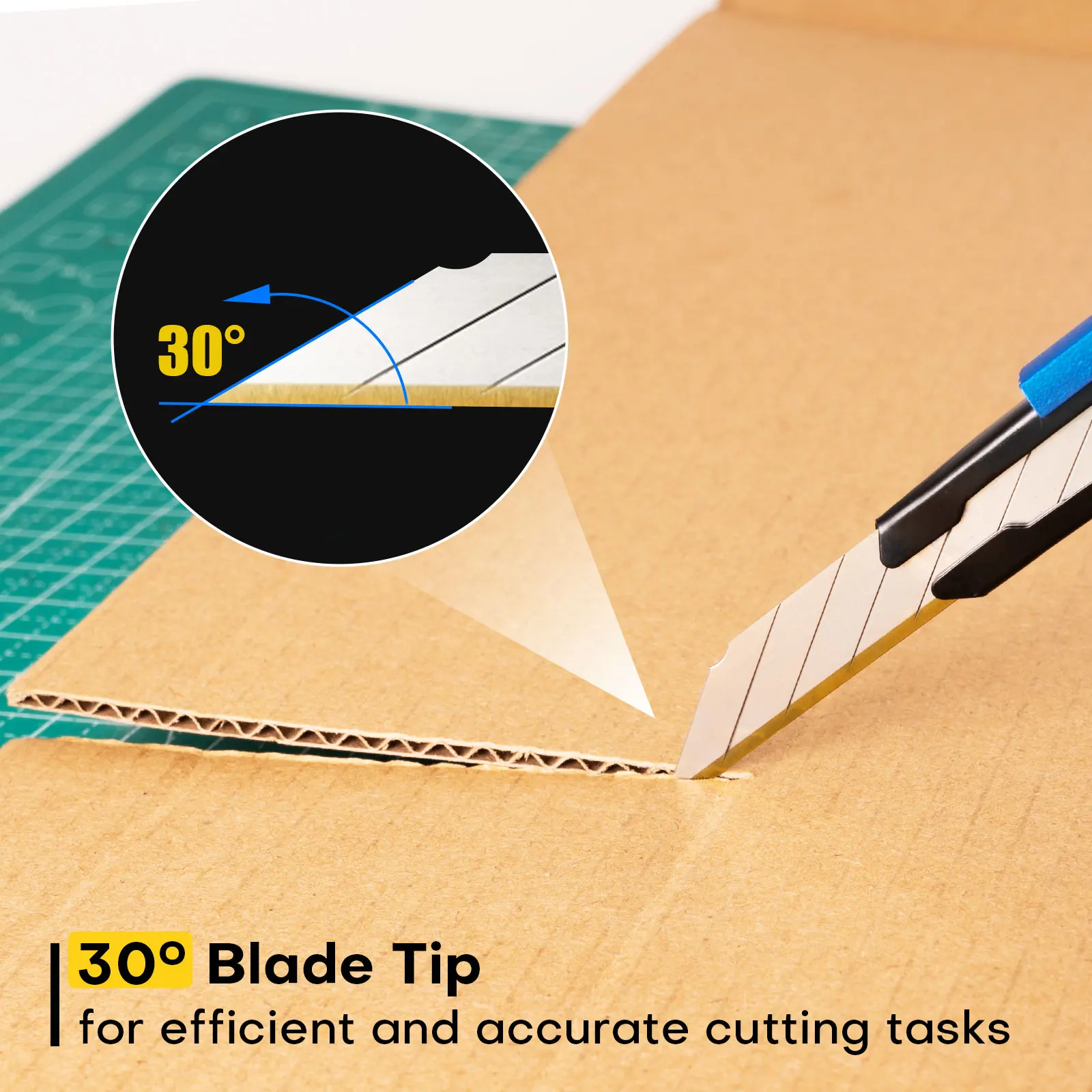 FOSHIO 9 مللي متر 30 زاوية التيتانيوم المغلفة سكّين متعدّد الاستخدامات شفرة عبوات مكافحة الصدأ الكربون الصلب المفاجئة قاطع قابل للسحب 50 قطعة/الحزمة #4