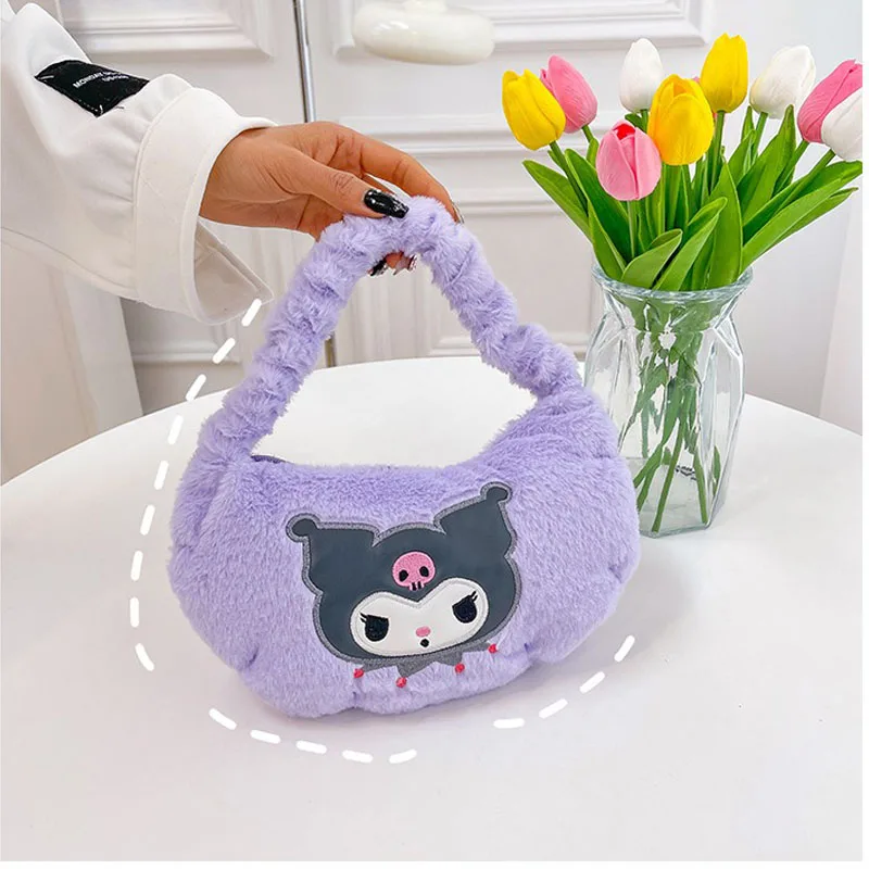 

Miniso Jiaozi Bag Cute Kuromi Hello Kitty Cinnamoroll Underarm Bags Children's Sweet Storage Handbag Single Shoulder Bags