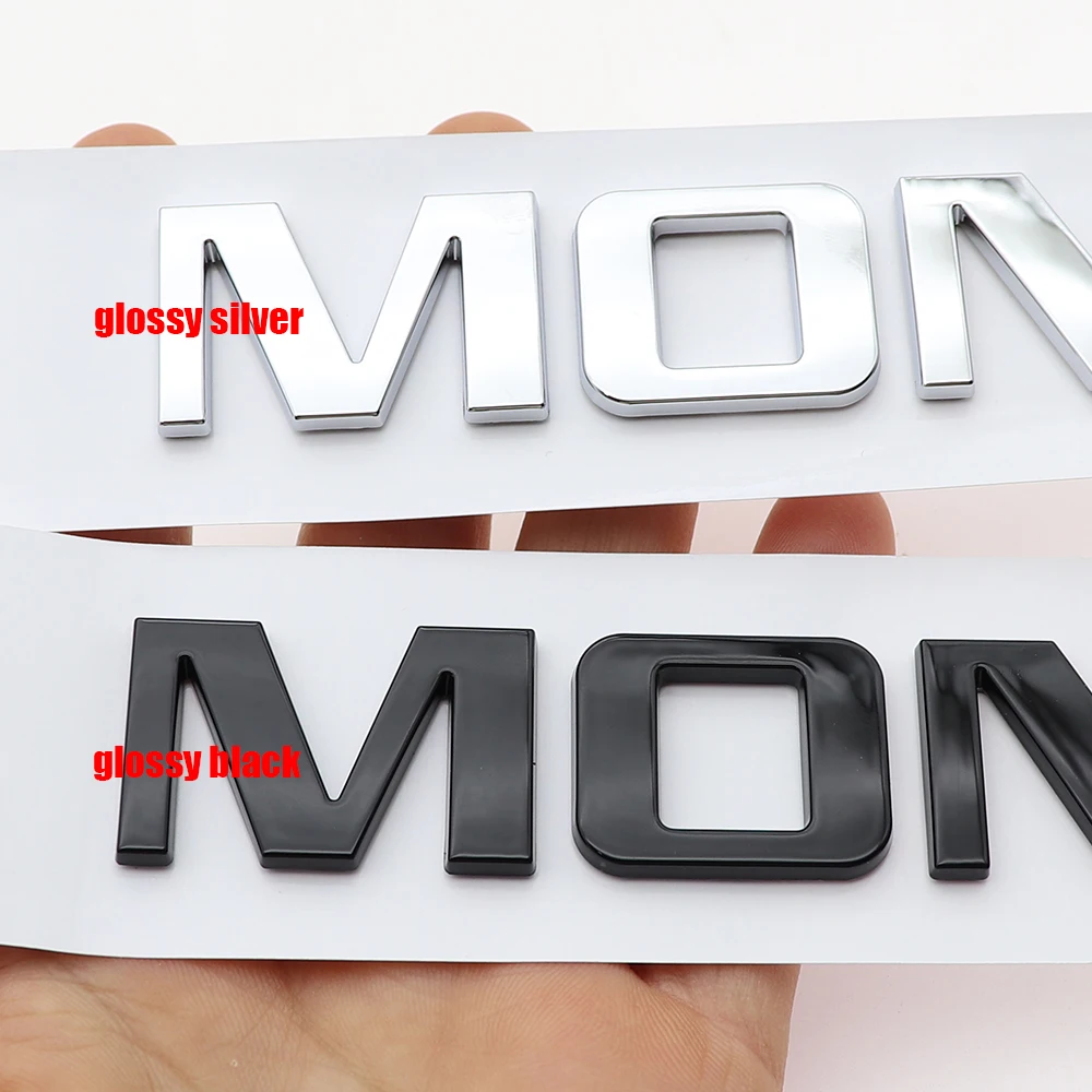 1PC 3D ABS MONZA Car Letter Logo Sticker Tail Bumper Badge Auto Rear Trunk Emblem Styling Accessories XFL