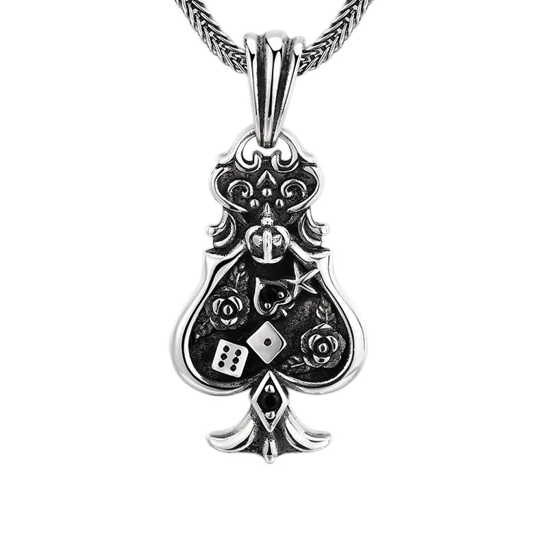 

Black Spade King Crown Choker 925 Silver Goth Jewelry Unisex Gift